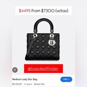 Dior Lady Bag in Elegant Black